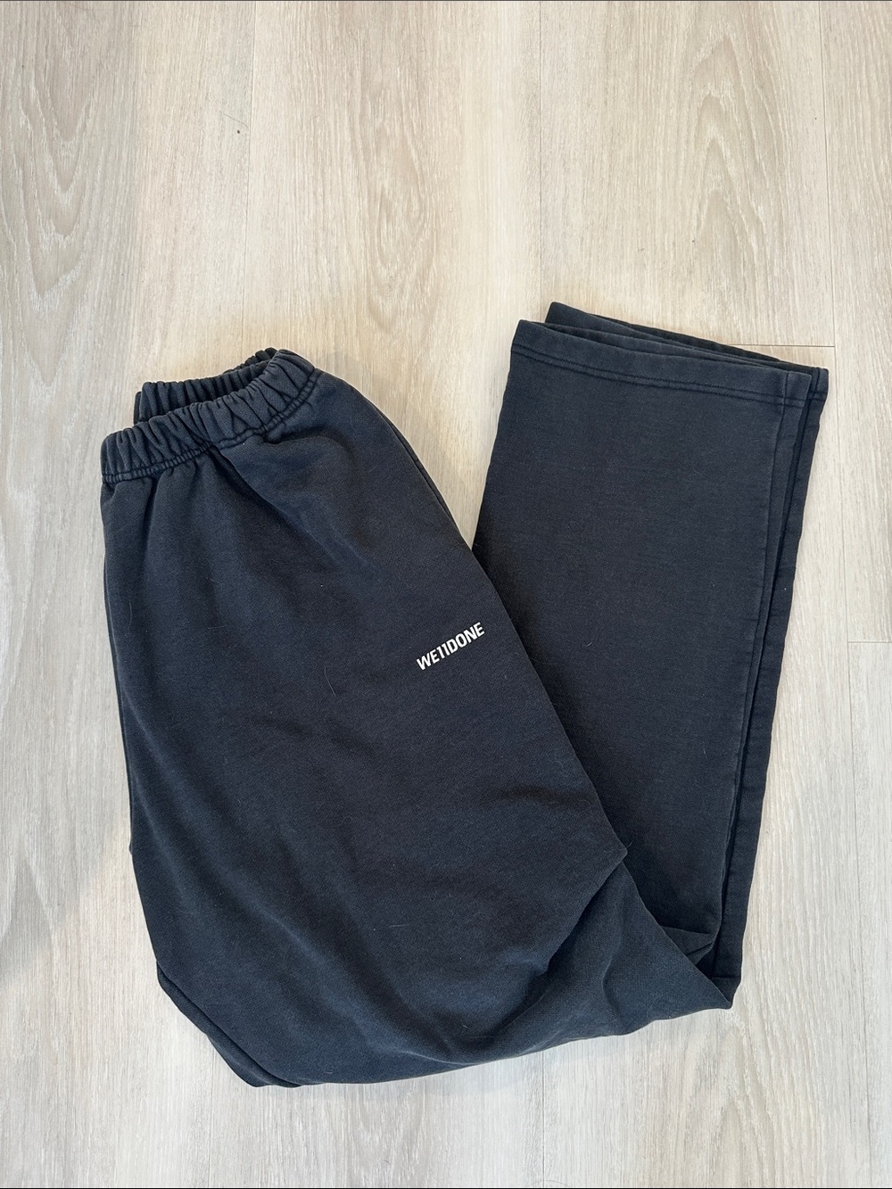 WE11DONE Men’s Black Logo Sweat Joggers Size M